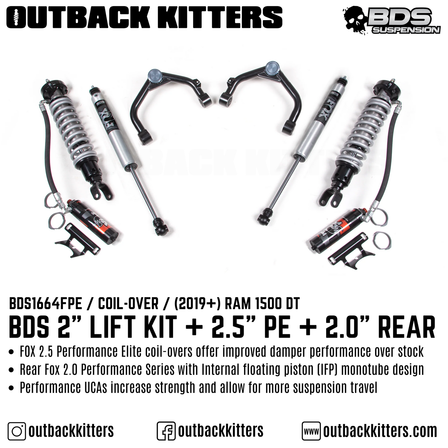 BDS Suspension 2' Lift Kit for Ram 1500 DT (2019+)