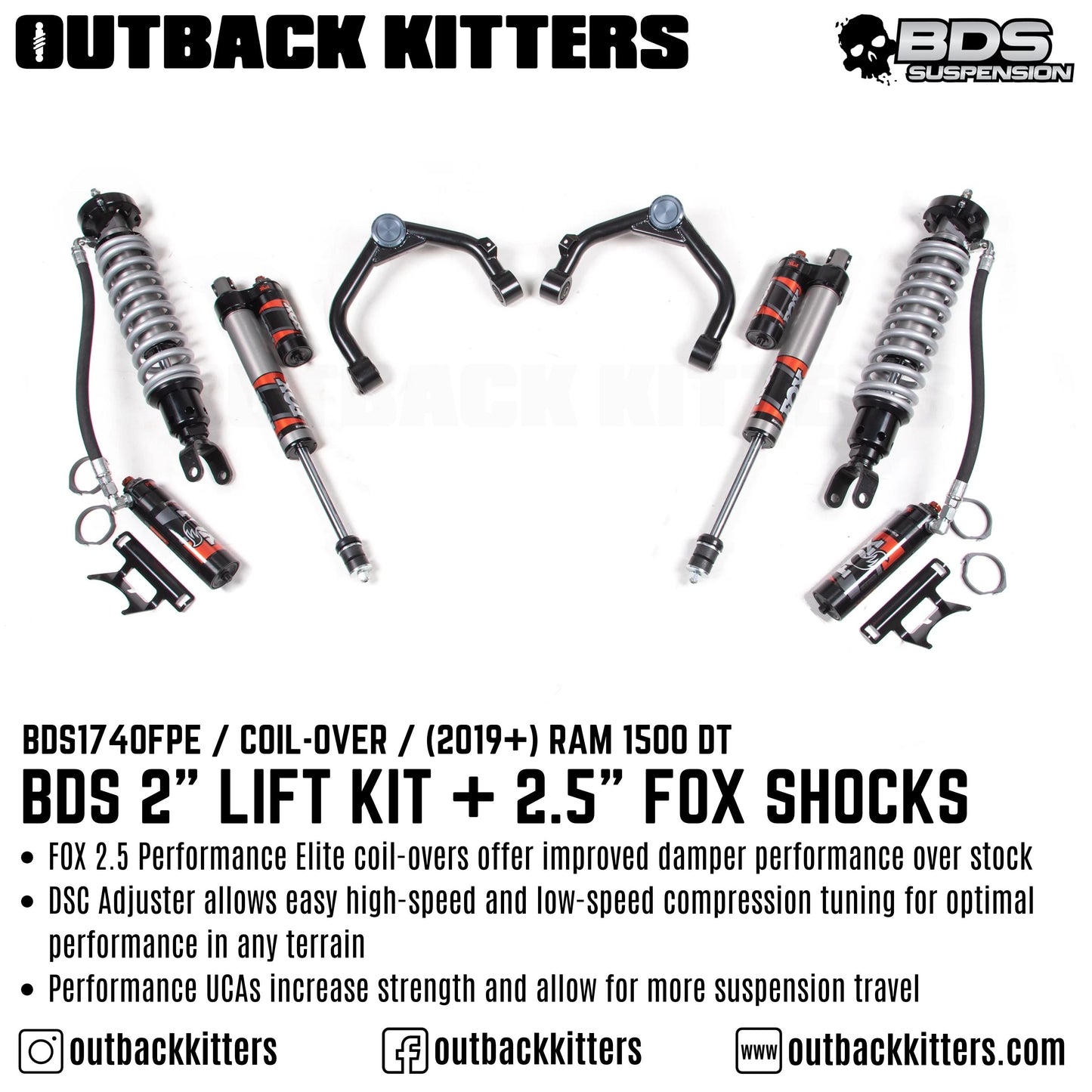 BDS Suspension 2' Lift Kit for Ram 1500 DT (2019+)