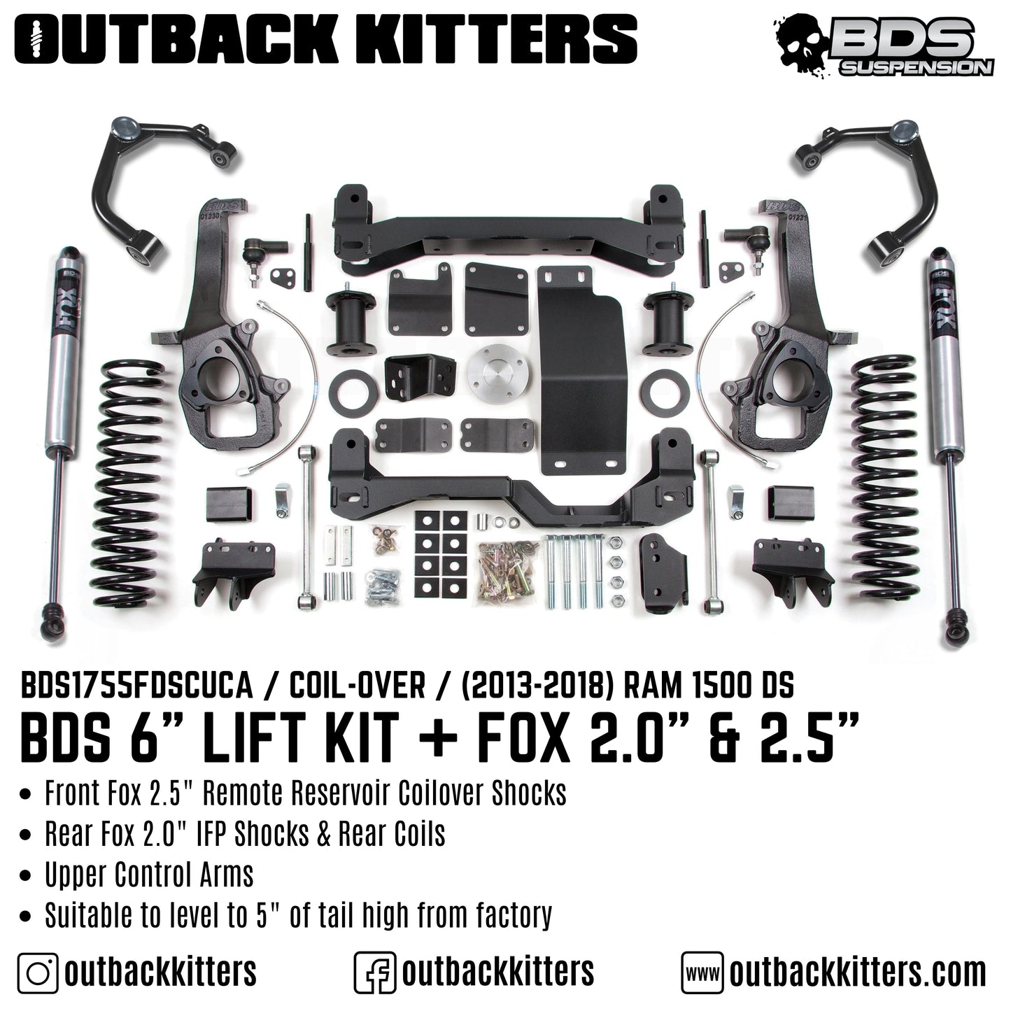 BDS Suspension 6' Lift Kit for Ram 1500 DS