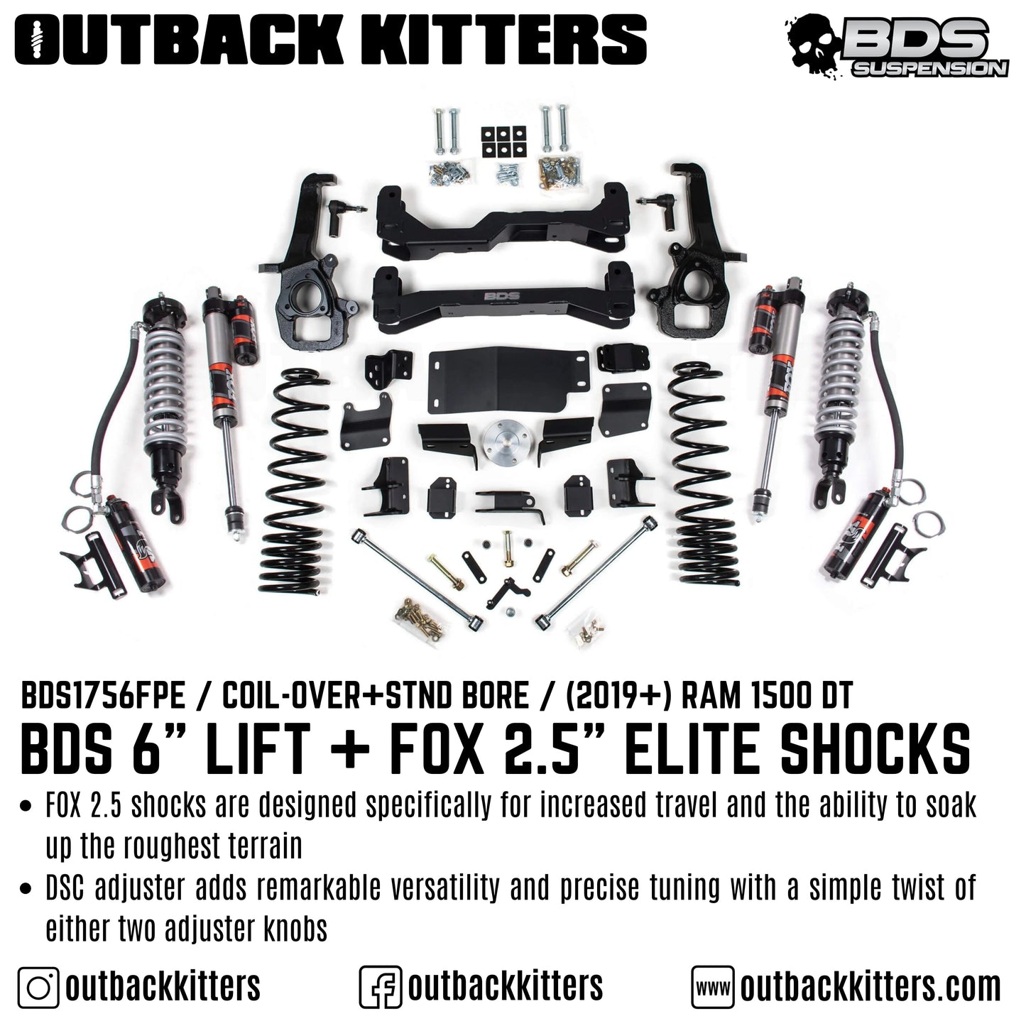 BDS Suspension 6' Lift Kit for Ram 1500 DT