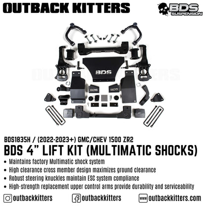 BDS Suspension 4' Lift Kit - Chevy Silverado 1500 ZR2 (22-23)