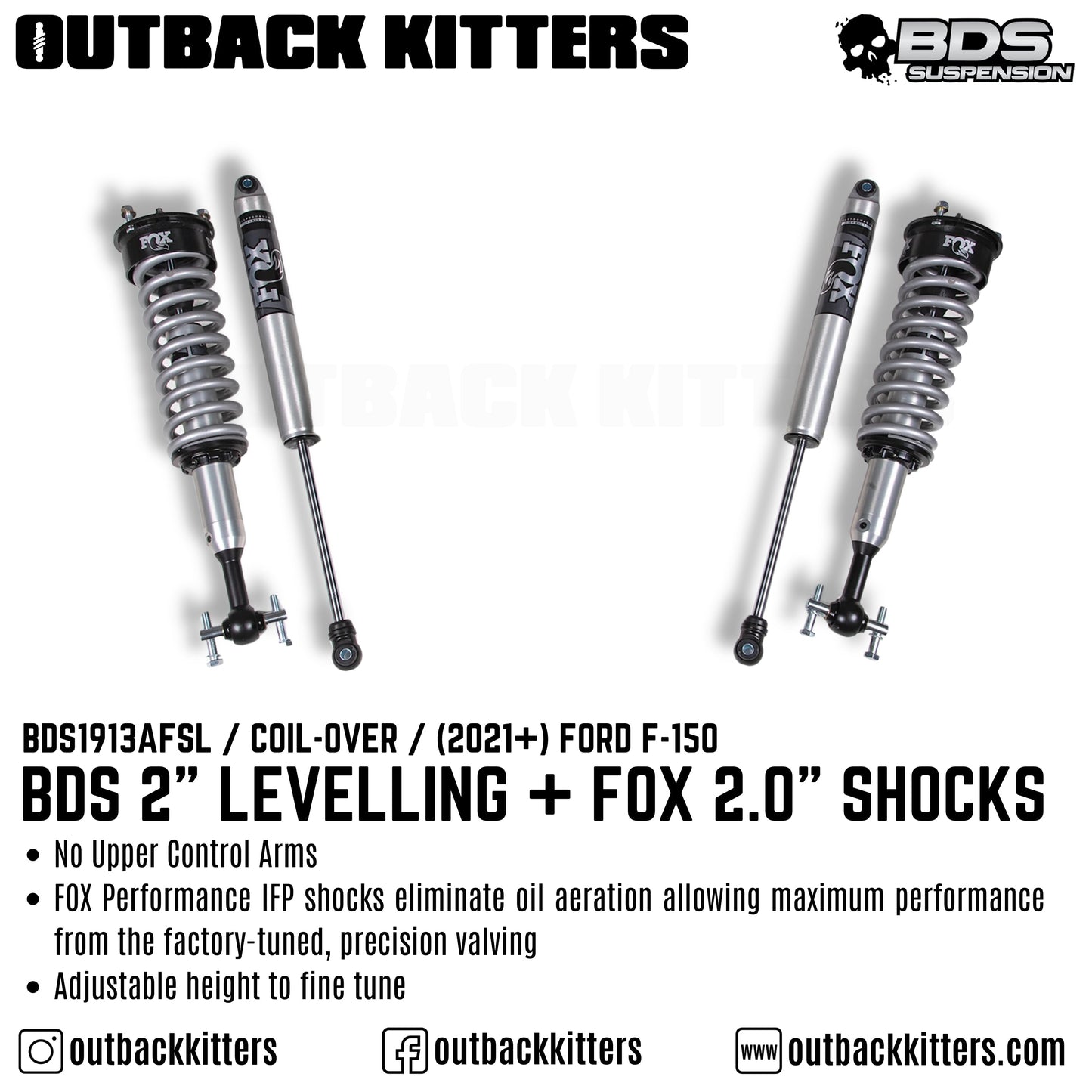BDS Suspension 2' Levelling Kit for Ford F150 (2021+)
