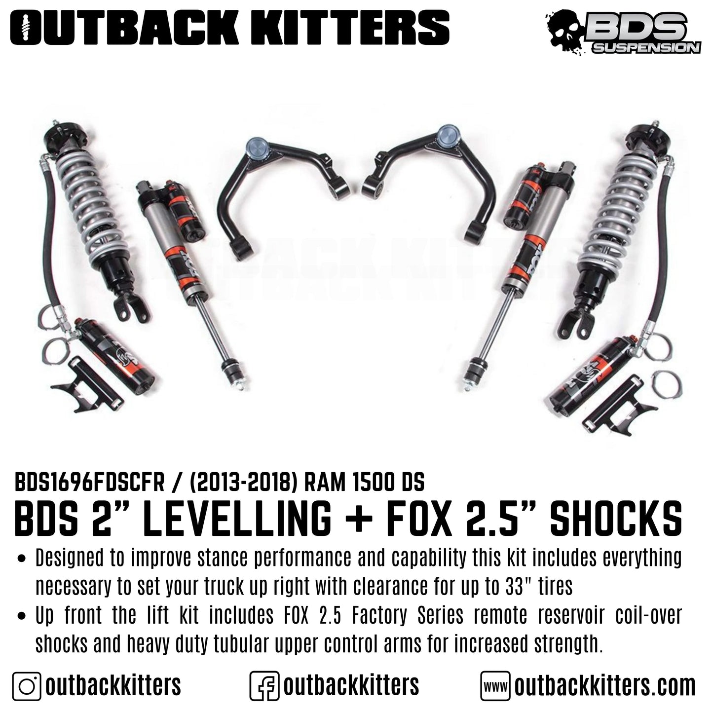 BDS Suspension 2' Levelling Kit for Ram 1500 DS