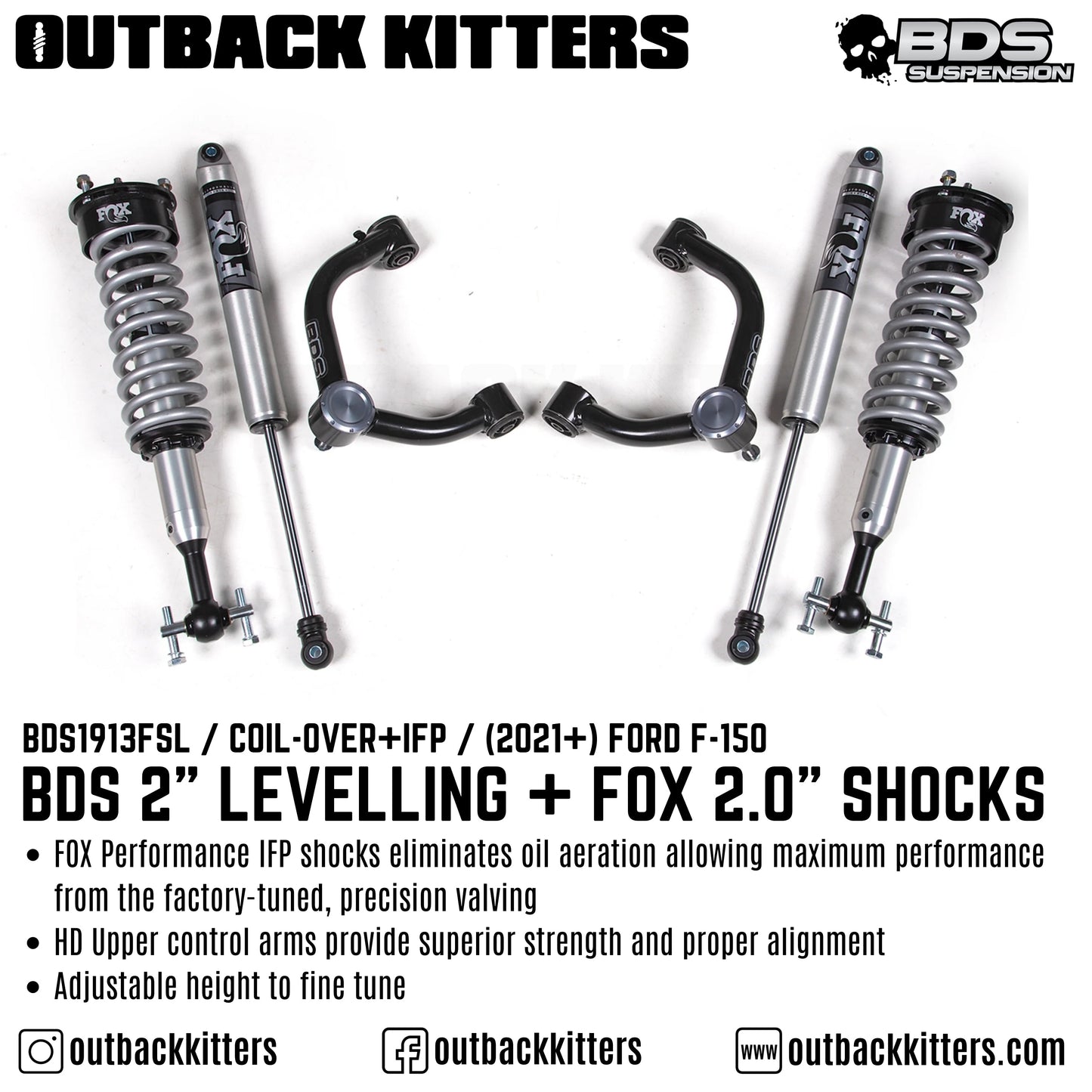 BDS Suspension 2' Levelling Kit for Ford F150 (2021+)