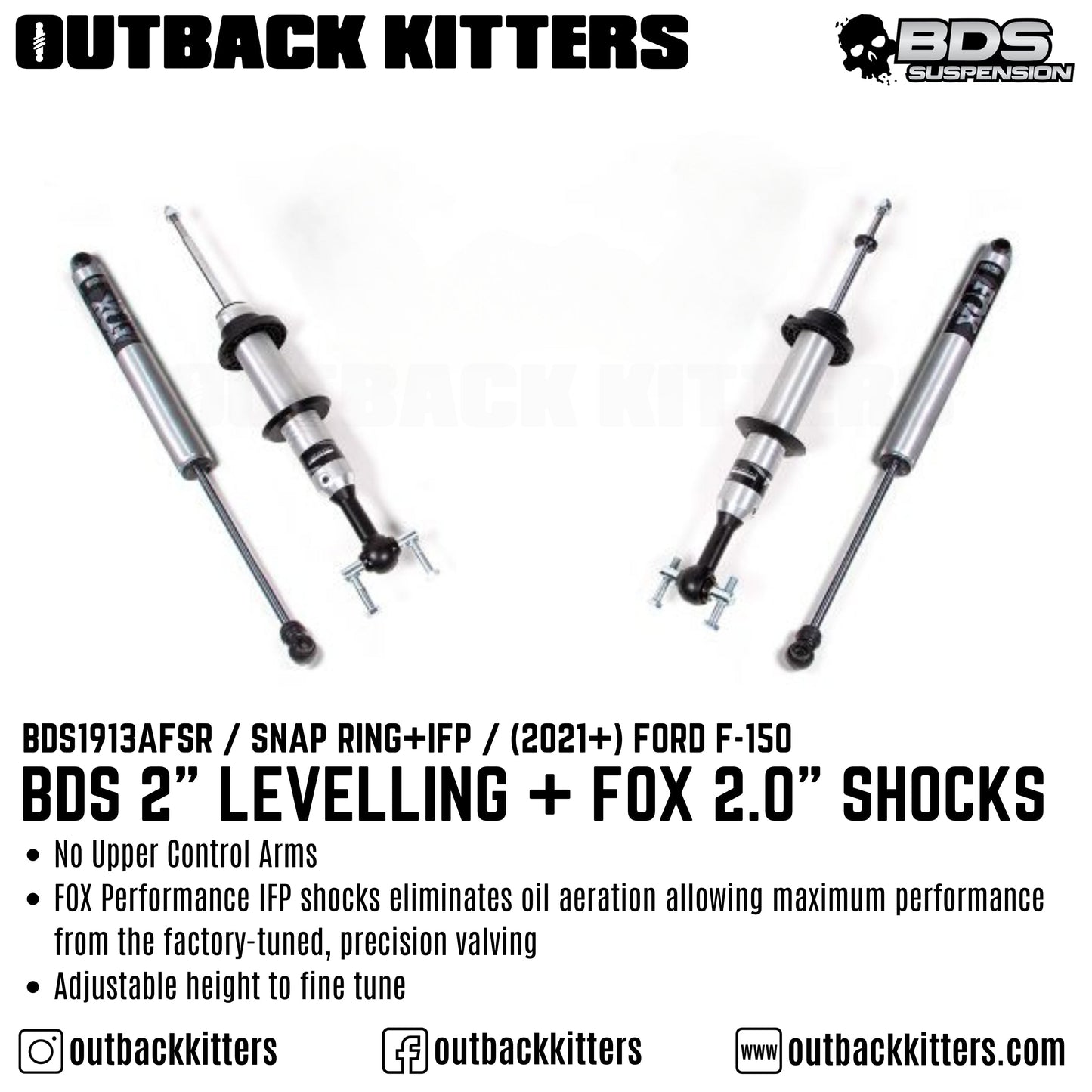 BDS Suspension 2' Levelling Kit for Ford F150 (2021+)