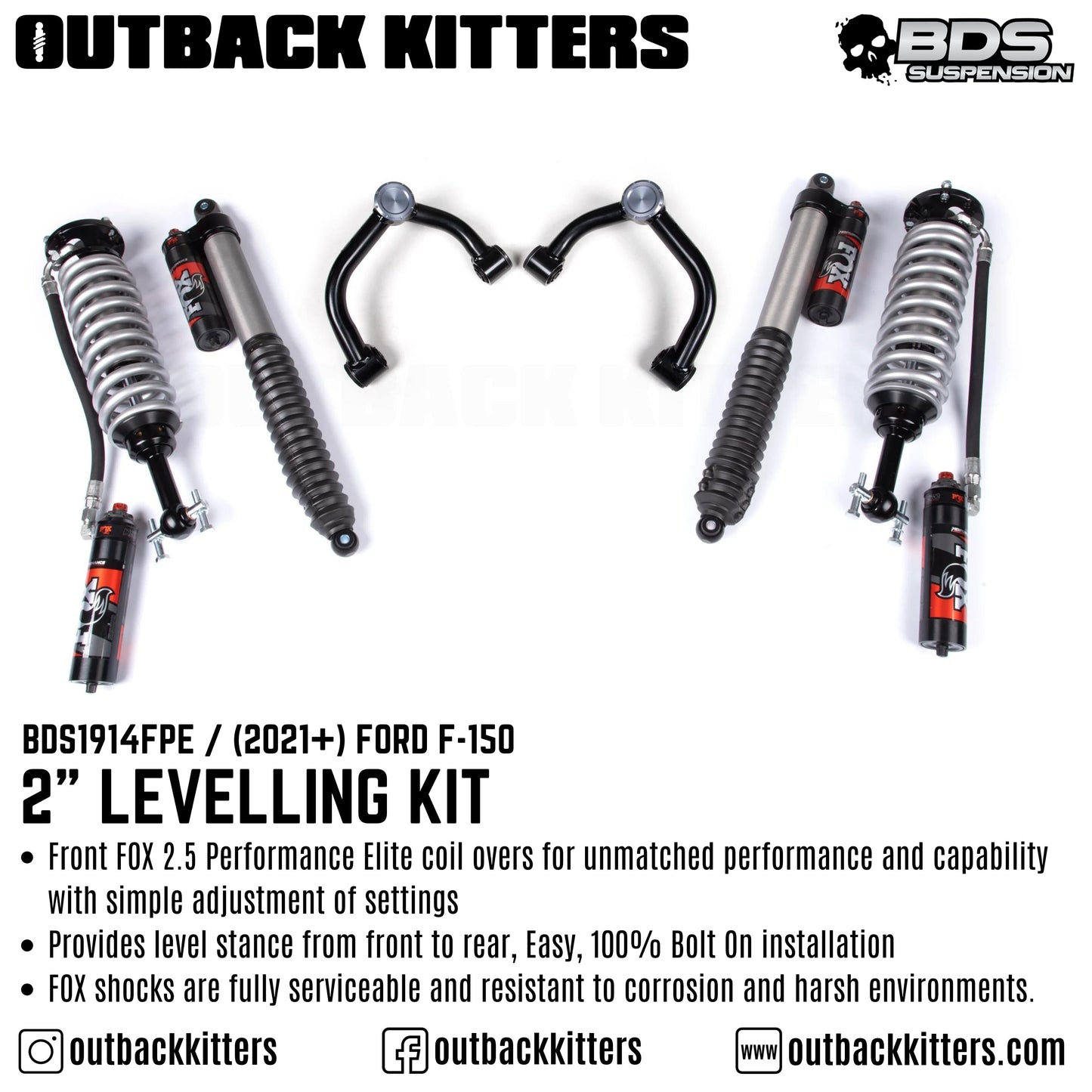 BDS Suspension 2' Levelling Kit for Ford F150 (2021+)