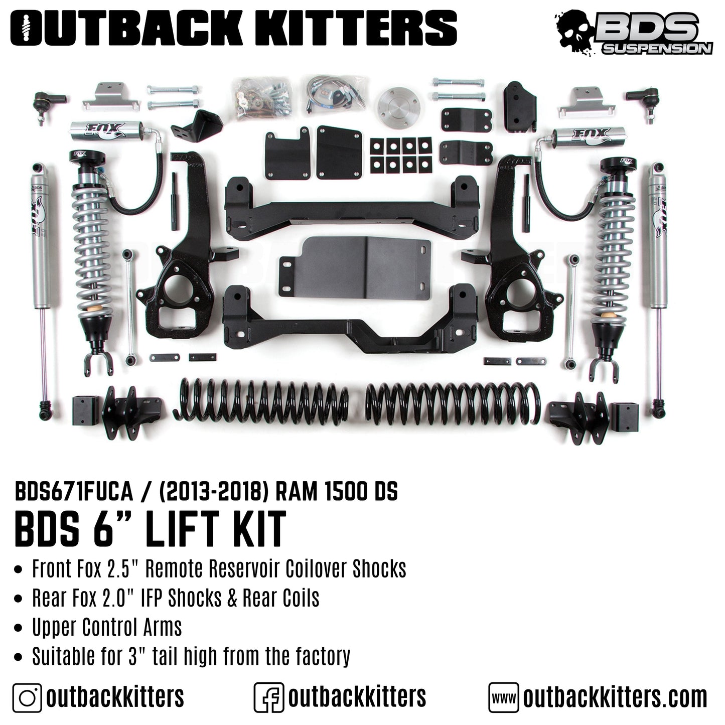 BDS Suspension 6' Lift Kit for Ram 1500 DS