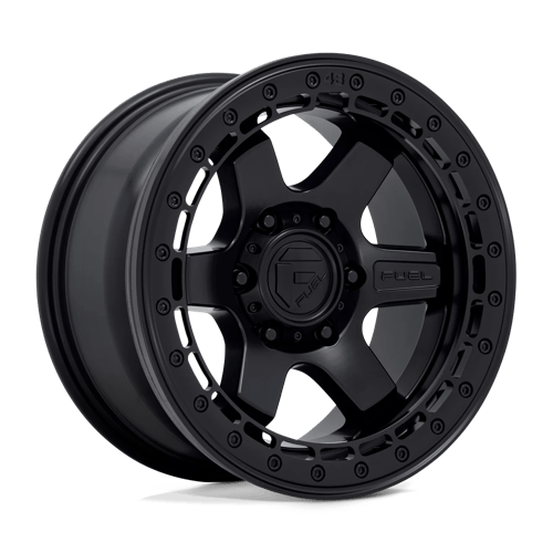 Fuel 1PC D122 BLOCK BEADLOCK 17x8.5 6x135 +0 Matte Black W/ M-Black Ring