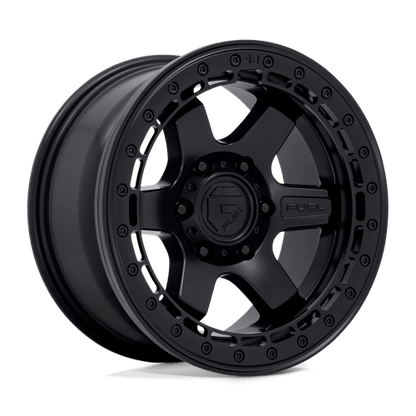 Fuel 1PC D122 BLOCK BEADLOCK 17x8.5 6x135 +0 Matte Black W/ M-Black Ring