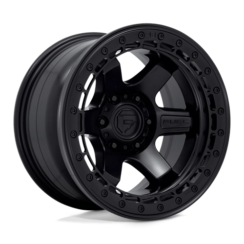Fuel 1PC D122 BLOCK BEADLOCK 17x9 6x139.7 -15 Matte Black W/ M-Black Ring