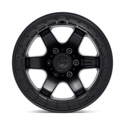 Fuel 1PC D122 BLOCK BEADLOCK 17x9 6x139.7 -15 Matte Black W/ M-Black Ring