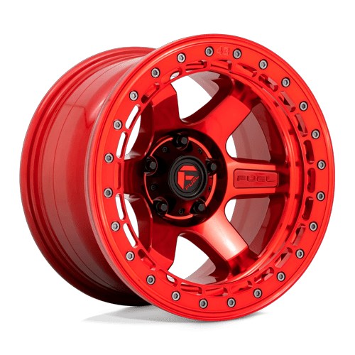 Fuel 1PC D123 BLOCK BEADLOCK 17x8.5 6x139.7 +0 Candy Red W/ Candy Red Ring