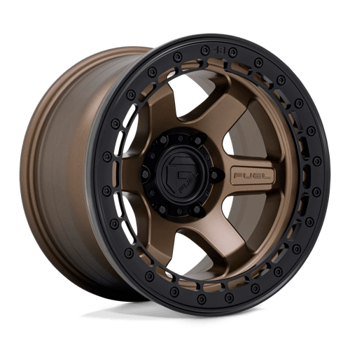 Fuel 1PC D124 BLOCK BEADLOCK 17x8.5 6x135 +0 Matte Bronze W/ M-Black Ring
