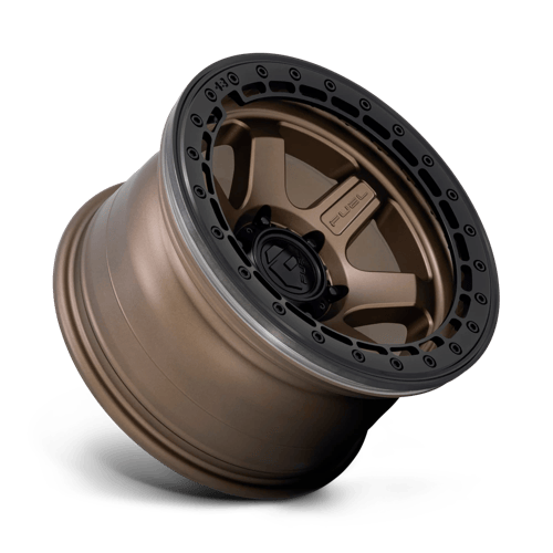 Fuel 1PC D124 BLOCK BEADLOCK 17x9 6x139.7 -15 Matte Bronze W/ M-Black Ring