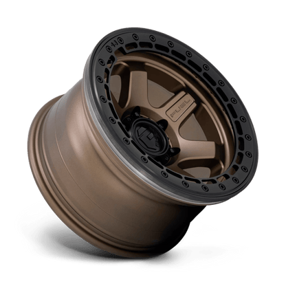 Fuel 1PC D124 BLOCK BEADLOCK 17x9 6x139.7 -15 Matte Bronze W/ M-Black Ring