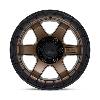 Fuel 1PC D124 BLOCK BEADLOCK 17x8.5 5x150 +20 Matte Bronze W/ M-Black Ring