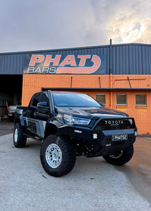 Toyota Hilux N80 'Mac Preston Big Tube' ANGLED Rock Sliders / Side Steps - Powdercoated