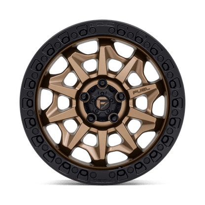 Fuel 1PC D696 COVERT 18x8.5 5x120 +35 Matte Bronze Black Bead Ring