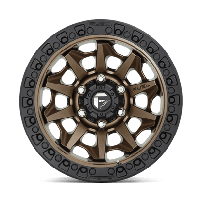 Fuel 1PC D696 COVERT 17x9 6x139.7 -12 Matte Bronze Black Bead Ring