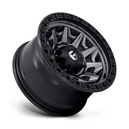 Fuel 1PC D716 COVERT 15x8 5x139.7 -12 Matte Gunmetal Black Bead Ring
