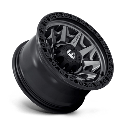 Fuel 1PC D716 COVERT 15x8 5x139.7 -12 Matte Gunmetal Black Bead Ring
