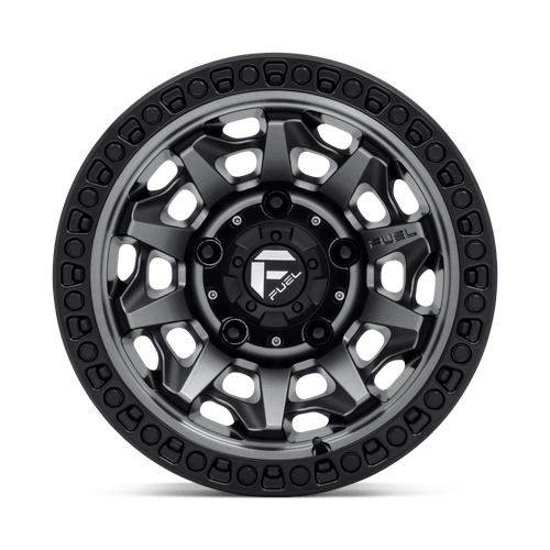 Fuel 1PC D716 COVERT 15x8 5x139.7 -12 Matte Gunmetal Black Bead Ring
