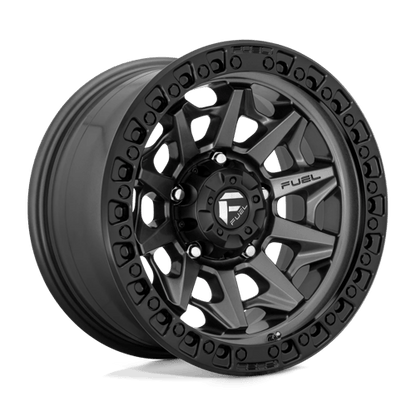 Fuel 1PC D716 COVERT 18x9 5x127 -12 Matte Gunmetal Black Bead Ring