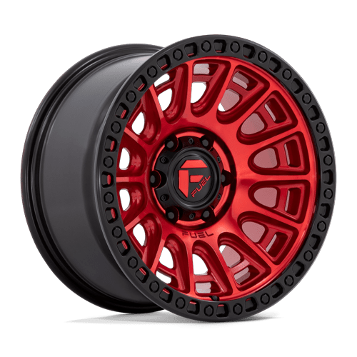 Fuel 1PC D834 CYCLE 17x9 5x127 -12 Candy Red W/ Black Ring