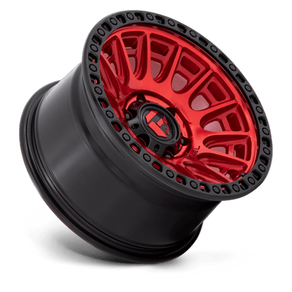 Fuel 1PC D834 CYCLE 17x9 5x127 +1 Candy Red W/ Black Ring