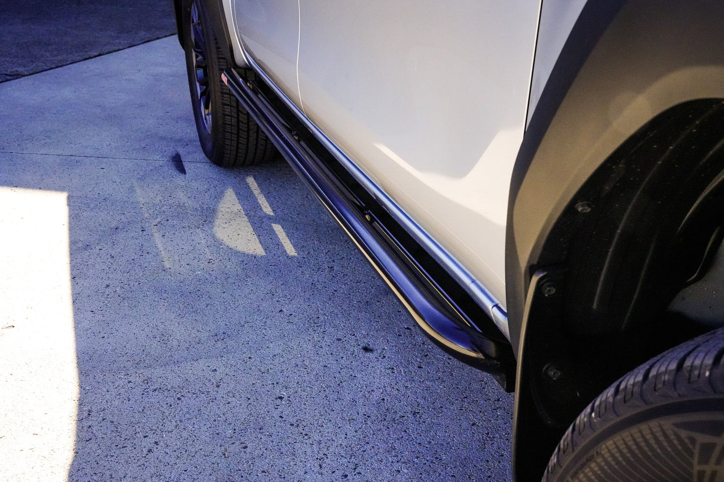 Toyota Hilux N90 ANGLED Rock Sliders / Side Steps - Powdercoated