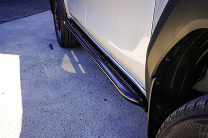 Toyota Hilux N90 ANGLED Rock Sliders / Side Steps - Powdercoated