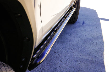 Toyota Hilux N90 ANGLED Rock Sliders / Side Steps - Powdercoated