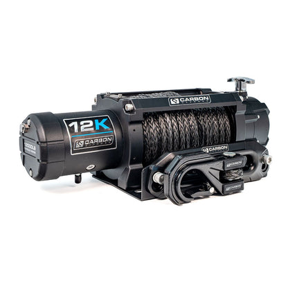 Carbon 12K - 12000lb Winch V3X with MegaPro Hook - 24V