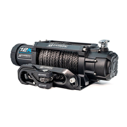 Carbon 12K - 12000lb Winch V3X with MegaPro Hook - 24V