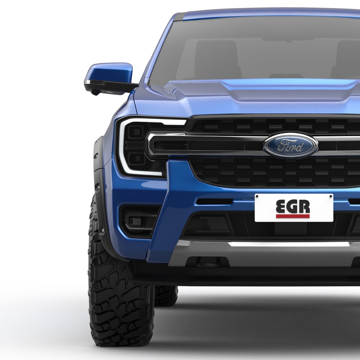 Full side view of Ford Ranger RA featuring EGR Fender Flares