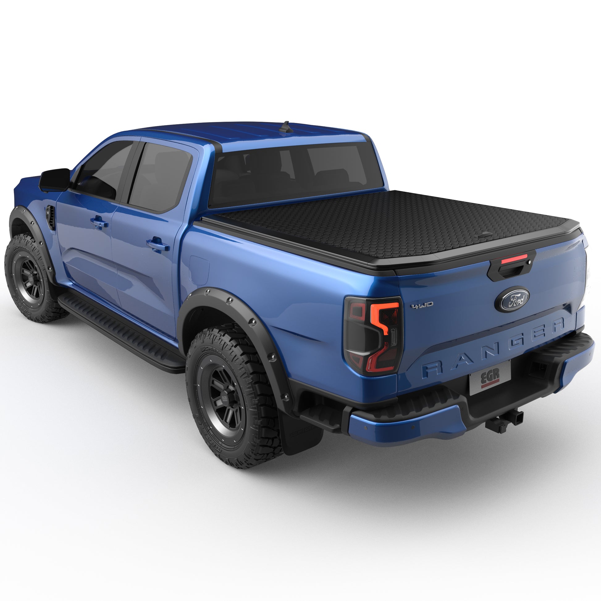 Rear angle view of Ford Ranger RA with EGR Fender Flares installed