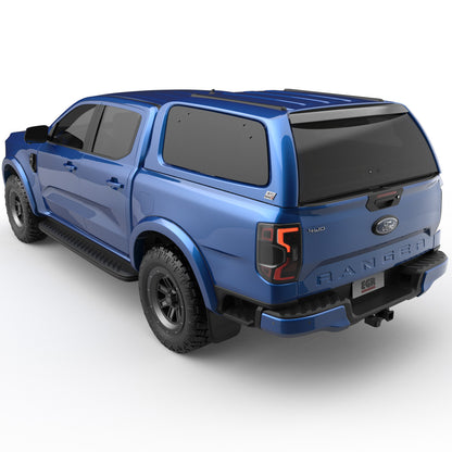 Rear three-quarter view of Ford Ranger Wildtrak RA with EGR Fender Flares installed