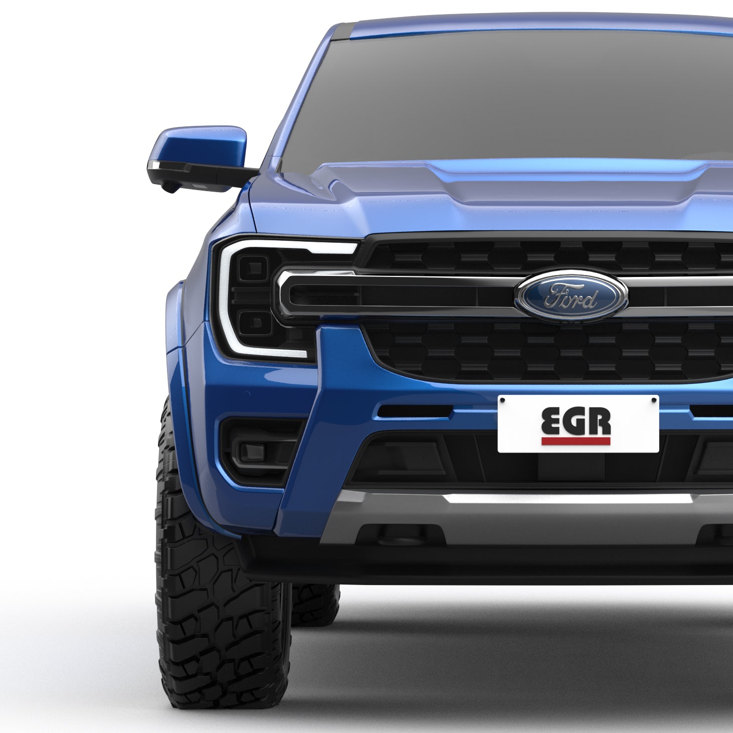 Close frontal view of Ford Ranger RA with installed EGR Fender Flares