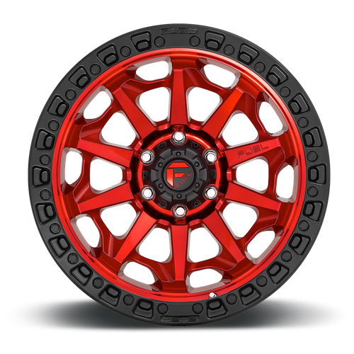 Fuel 1PC D695 COVERT 20x9 6x135 +1 Candy Red Black Bead Ring