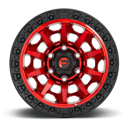 Fuel 1PC D695 COVERT 17x9 8x180 +1 Candy Red Black Bead Ring