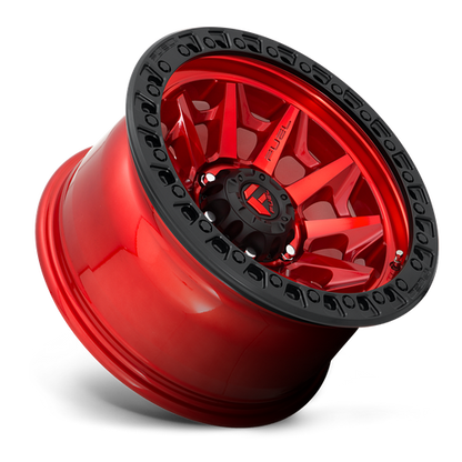 Fuel 1PC D695 COVERT 17x9 8x165.1 +1 Candy Red Black Bead Ring