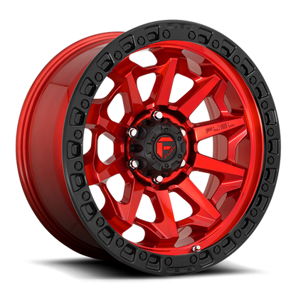 Fuel 1PC D695 COVERT 18x9 8x180 +1 Candy Red Black Bead Ring