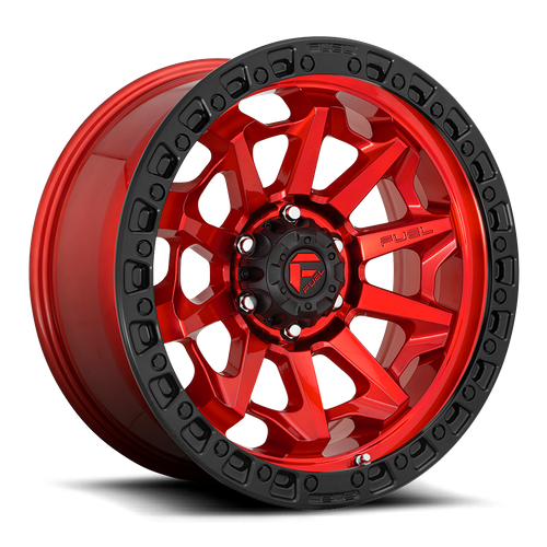 Fuel 1PC D695 COVERT 20x9 5x139.7 +20 Candy Red Black Bead Ring