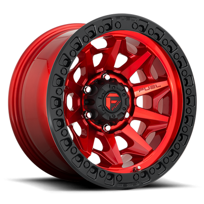 Fuel 1PC D695 COVERT 17x9 8x180 +1 Candy Red Black Bead Ring
