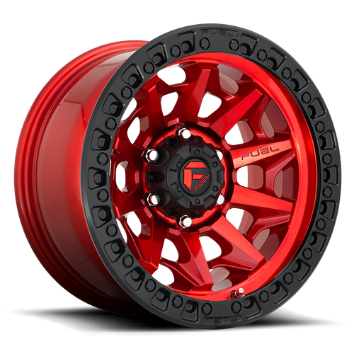 Fuel 1PC D695 COVERT 17x9 8x165.1 +1 Candy Red Black Bead Ring