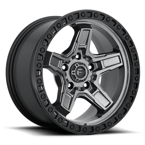 Fuel 1PC D698 KICKER 17x9 5x127 +1 Matte Gunmetal Black Bead Ring