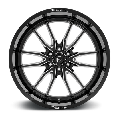 Fuel 1PC D761 CLASH 24x12 6x139.7 -44 Gloss Black Milled