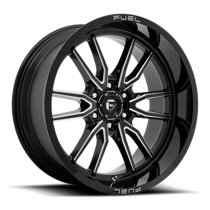 Fuel 1PC D761 CLASH 22x10 6x139.7 -18 Gloss Black Milled