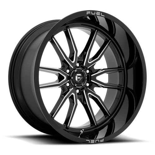 Fuel 1PC D761 CLASH 24x12 6x139.7 -44 Gloss Black Milled
