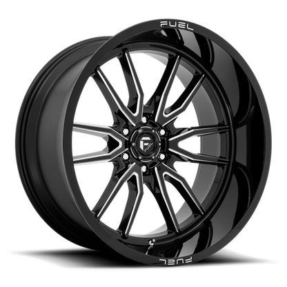 Fuel 1PC D761 CLASH 24x12 6x139.7 -44 Gloss Black Milled